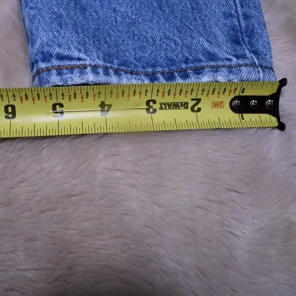 Levis Wedgie Straight Leg Jeans Womens 26 Blue Distressed Mid rise Denim - Picture 11 of 12